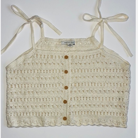 American Eagle Outfitters Tops - AE - Crochet Button Tank Top